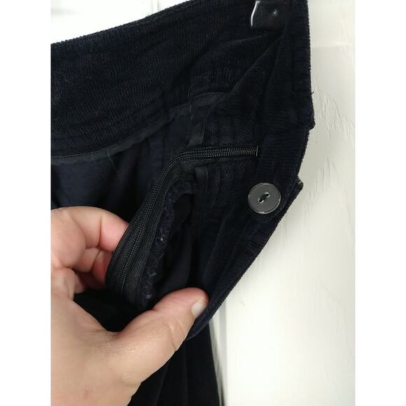 Talbots Woman 16 Corduroy Pants Navy Blue Stretch Side Zip Straight leg - Picture 10 of 12